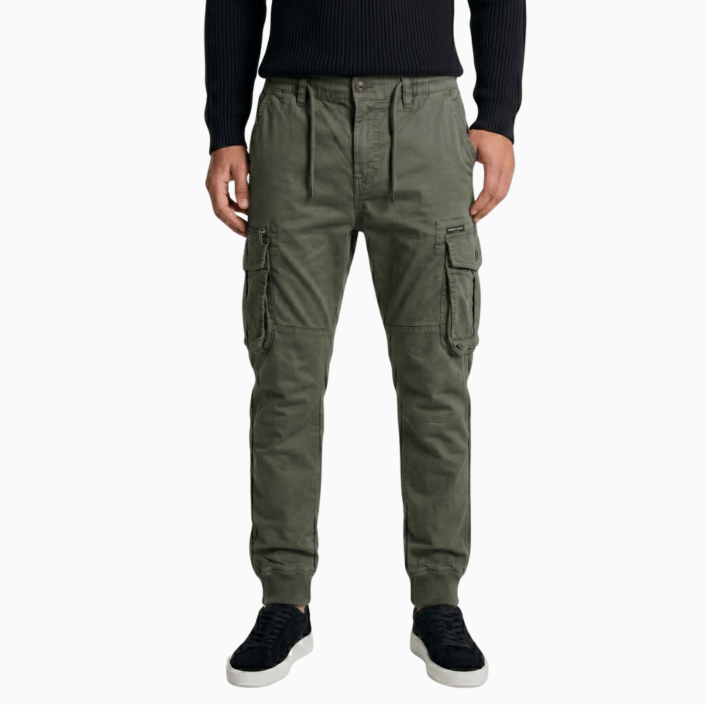 Kent Camden Green / S FREDDIE Cotton Cargo Pants with Zipper Pocket