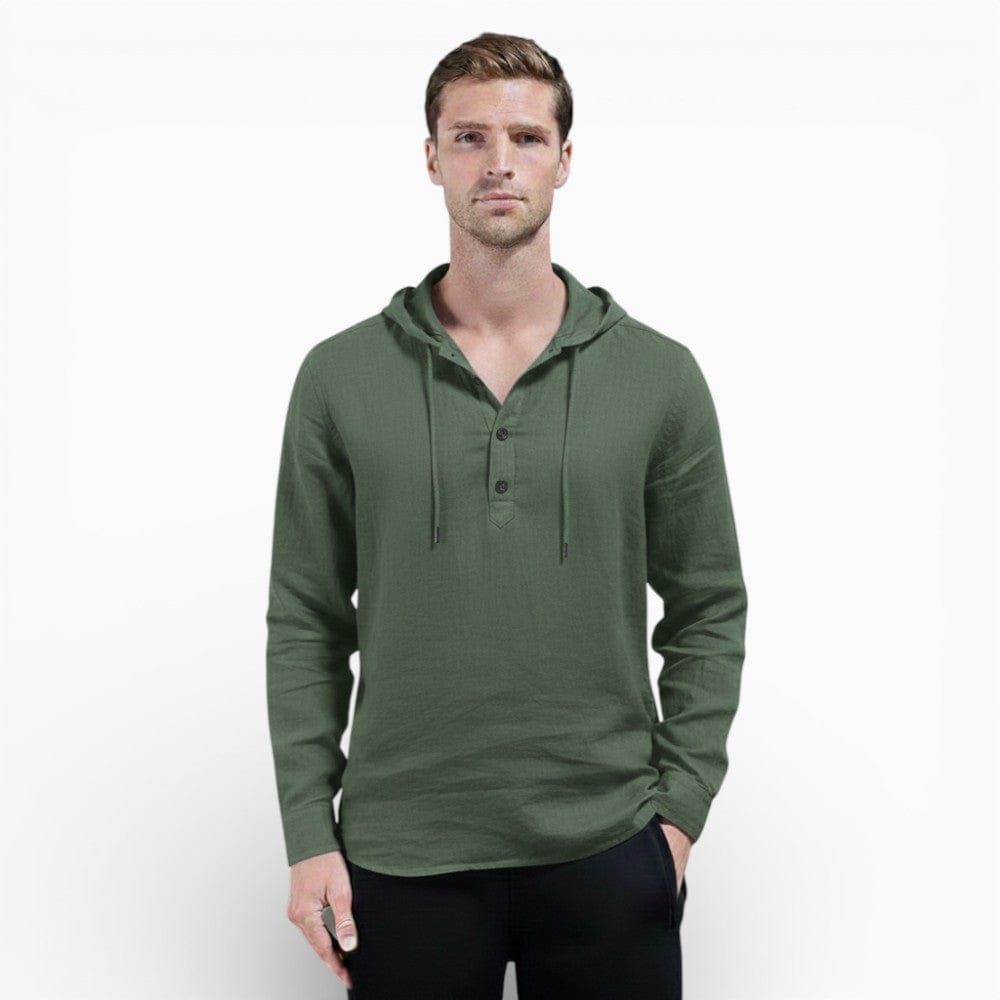 Kent Camden Green / S IAN Classic Hawaiian Shirt with Button Closure.