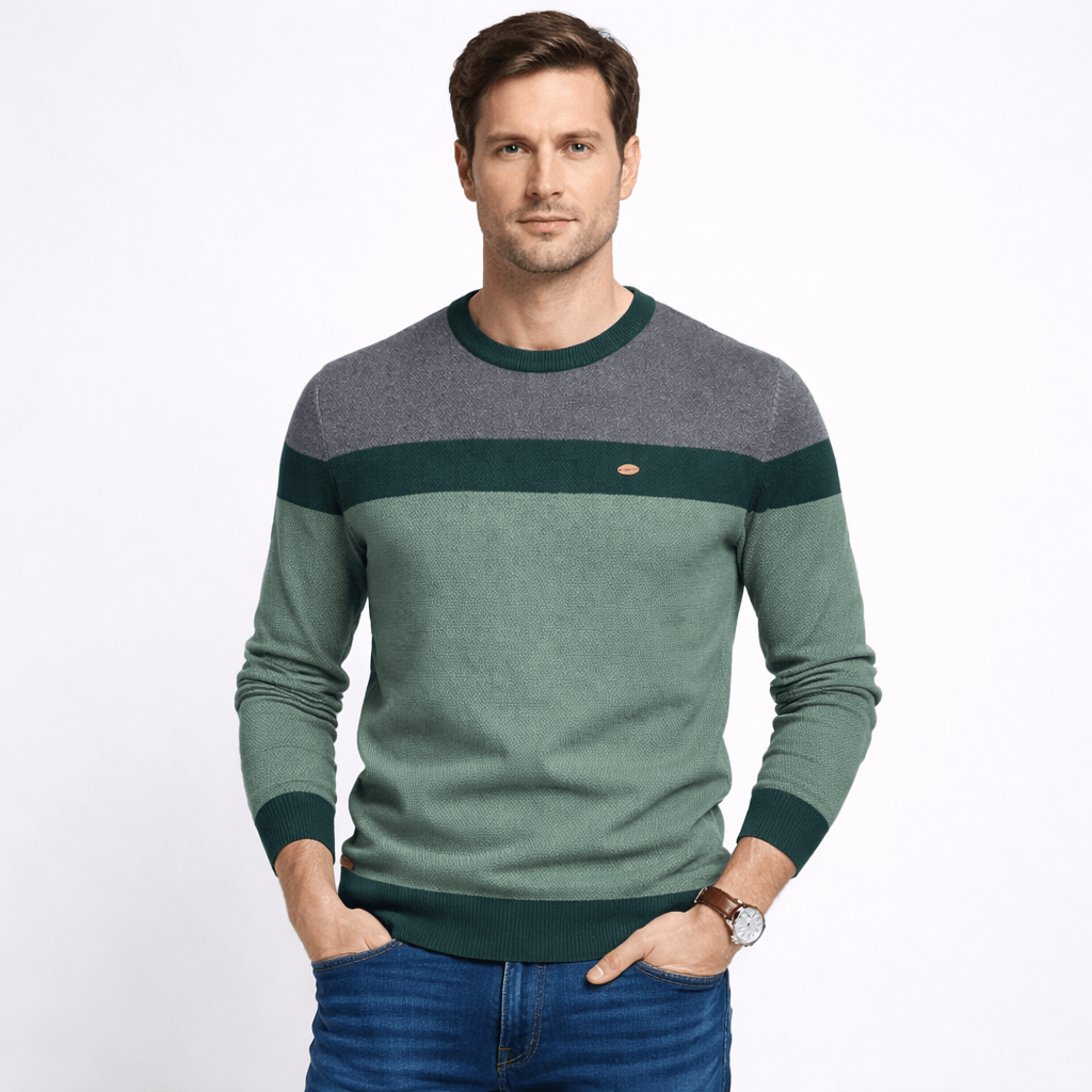 Kent Camden Green / S JACK Striped Cotton Sweater
