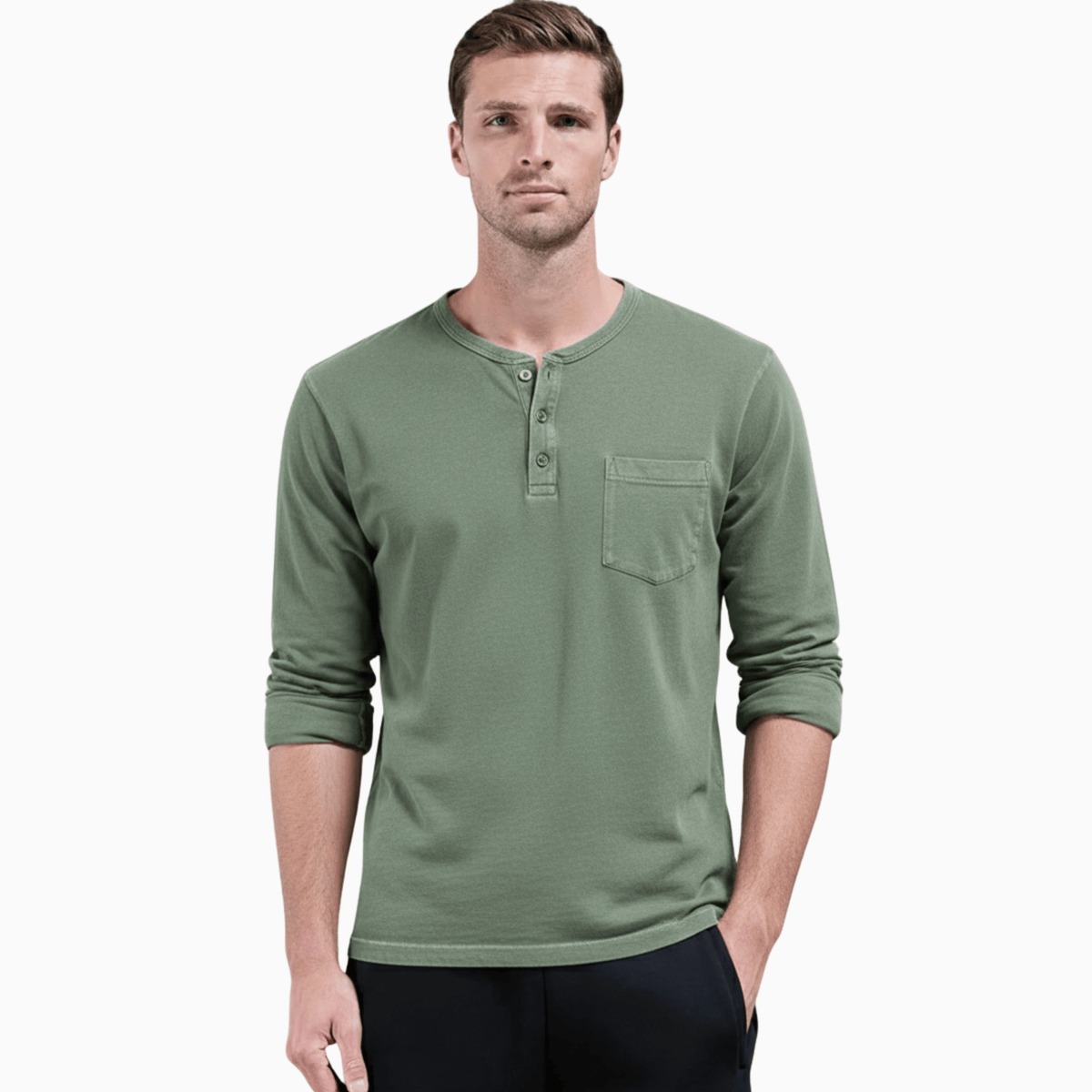 Kent Camden Green / S LEO Casual Cotton Linen Pants