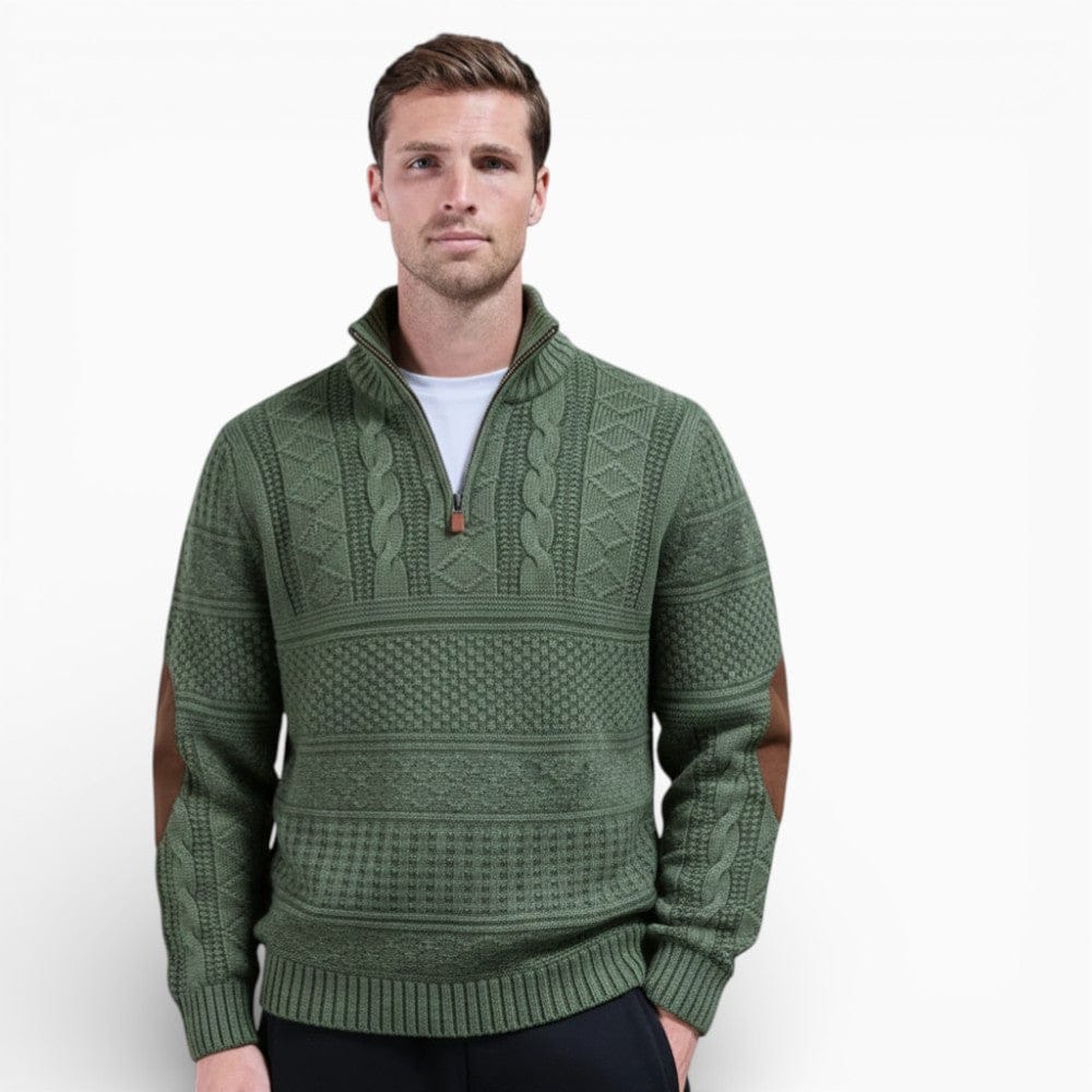 Kent Camden Green / S LEO Casual Sweatshirt with Round Neck And Digital Print