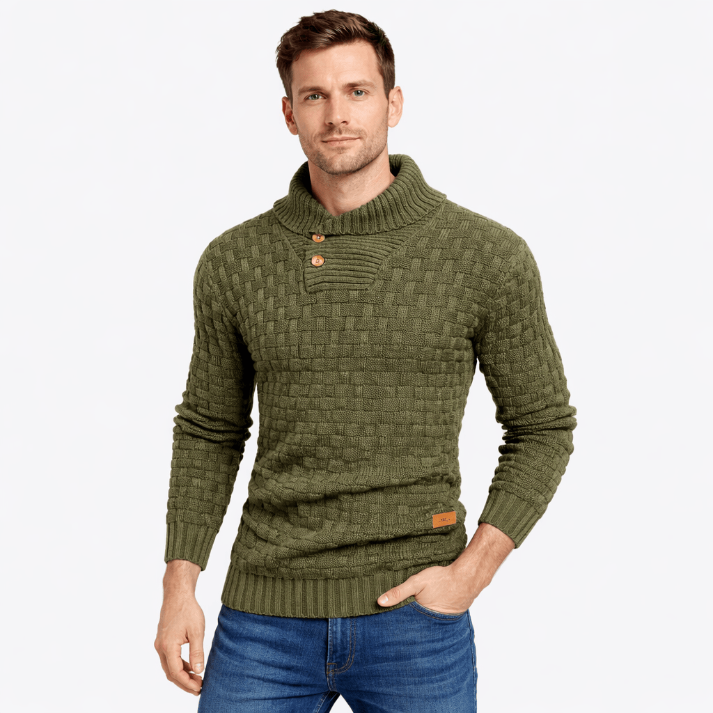 Kent Camden Green / S ROWAN Solid Knit Sweater Polyester