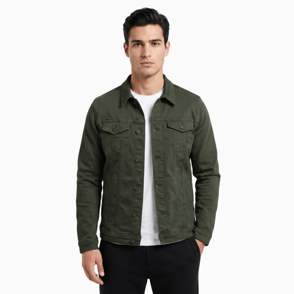 Kent Camden Green / S SEAN Oversized Denim Jacket Cotton Polyester