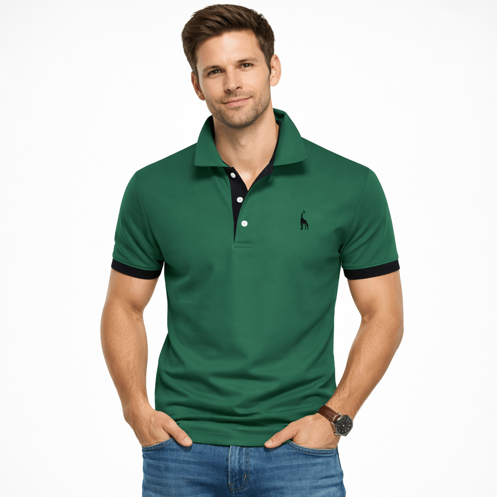 Kent Camden Green / S ZANE Slim Fit Polo Shirt, Button, Embroidery