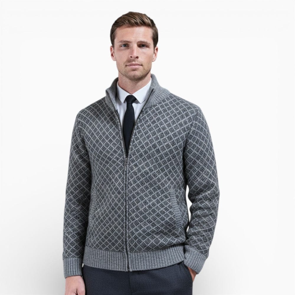 Kent Camden Grey / M JACKSON Casual Zipper Jacket with Knitted Design