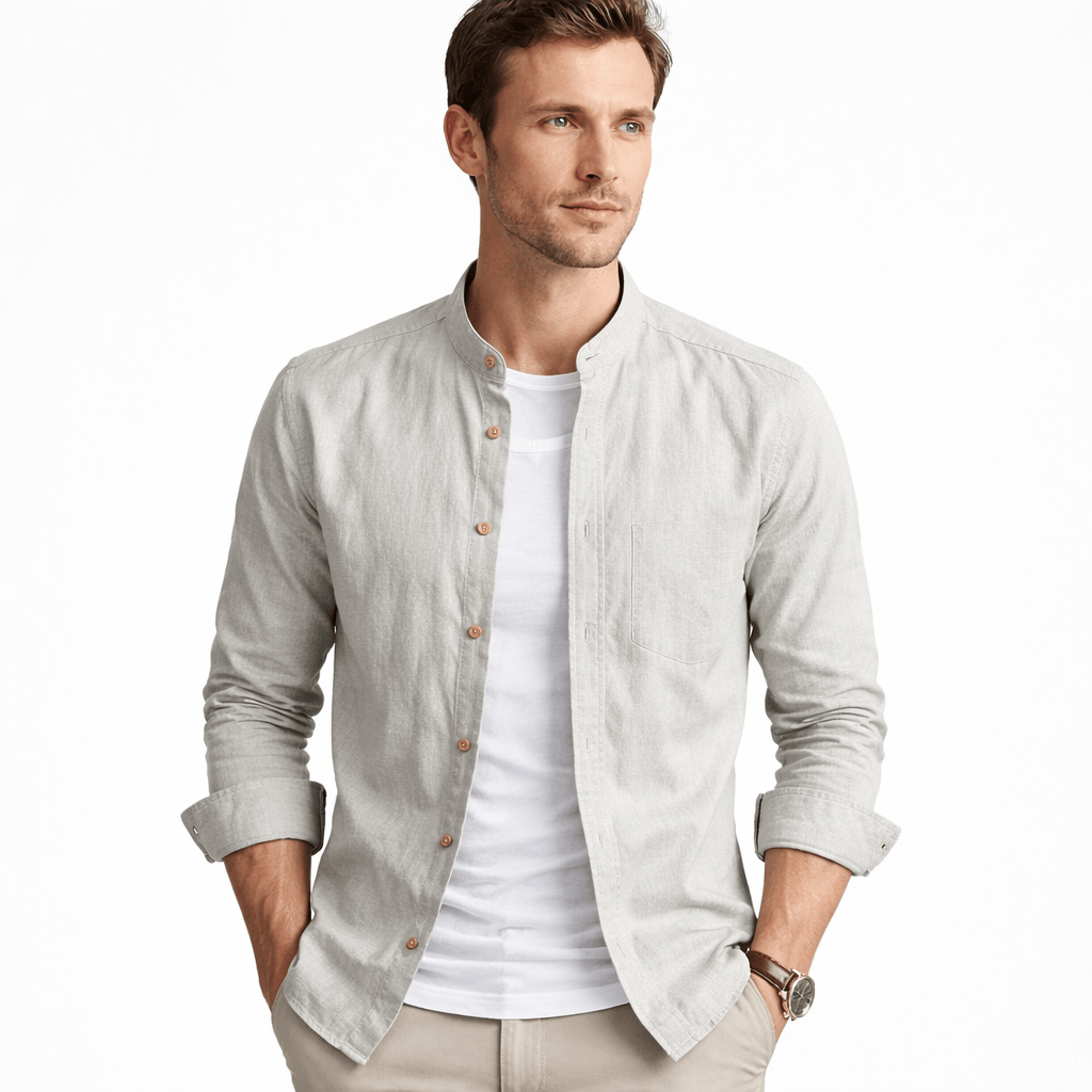 Kent Camden Grey / M KNOX Casual Button-Down Shirt Black Gray Regular Fit