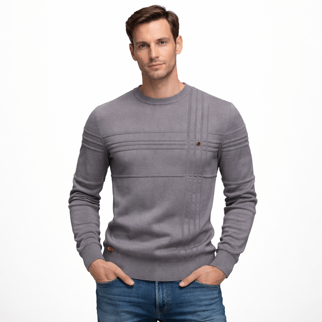 Kent Camden Grey / S AIDEN Knit Sweater with Round Neck and Glitter