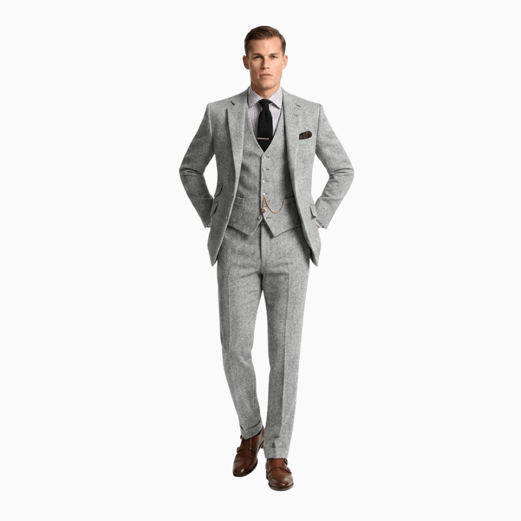 Kent Camden Grey / S ALI Slim-Fit Polyester Wool Suit