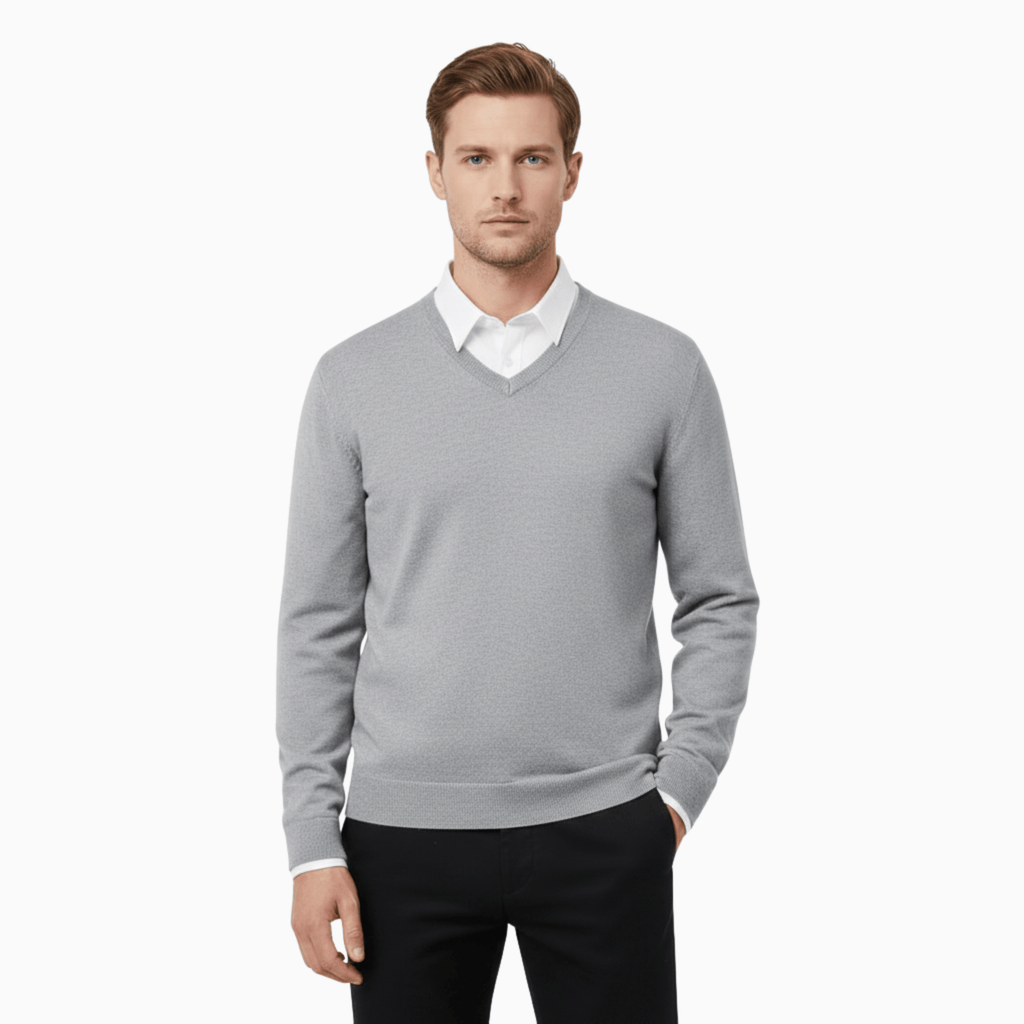 Kent Camden Grey / S CRAIG V-Neck Sweater Regular Fit Wool Blend