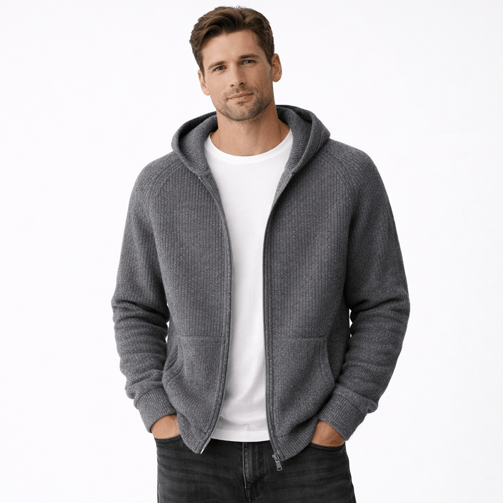 Kent Camden Grey / S HUGH Casual Hooded Wool Jacket