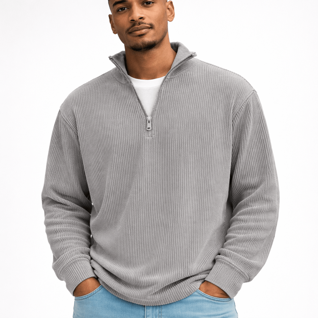Kent Camden Grey / S IAN Casual Striped Zip Sweatshirt