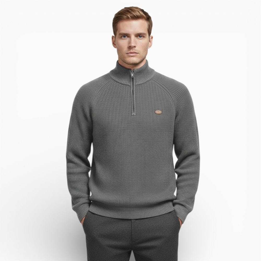 Kent Camden Grey / S JACK, Zippered Cotton Lycra Sweater