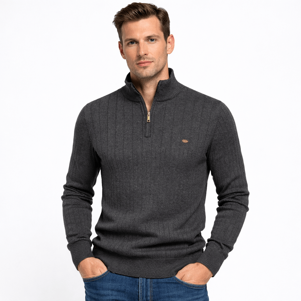 Kent Camden Grey / S LEE Zipper Sweatshirt High Neck Cotton