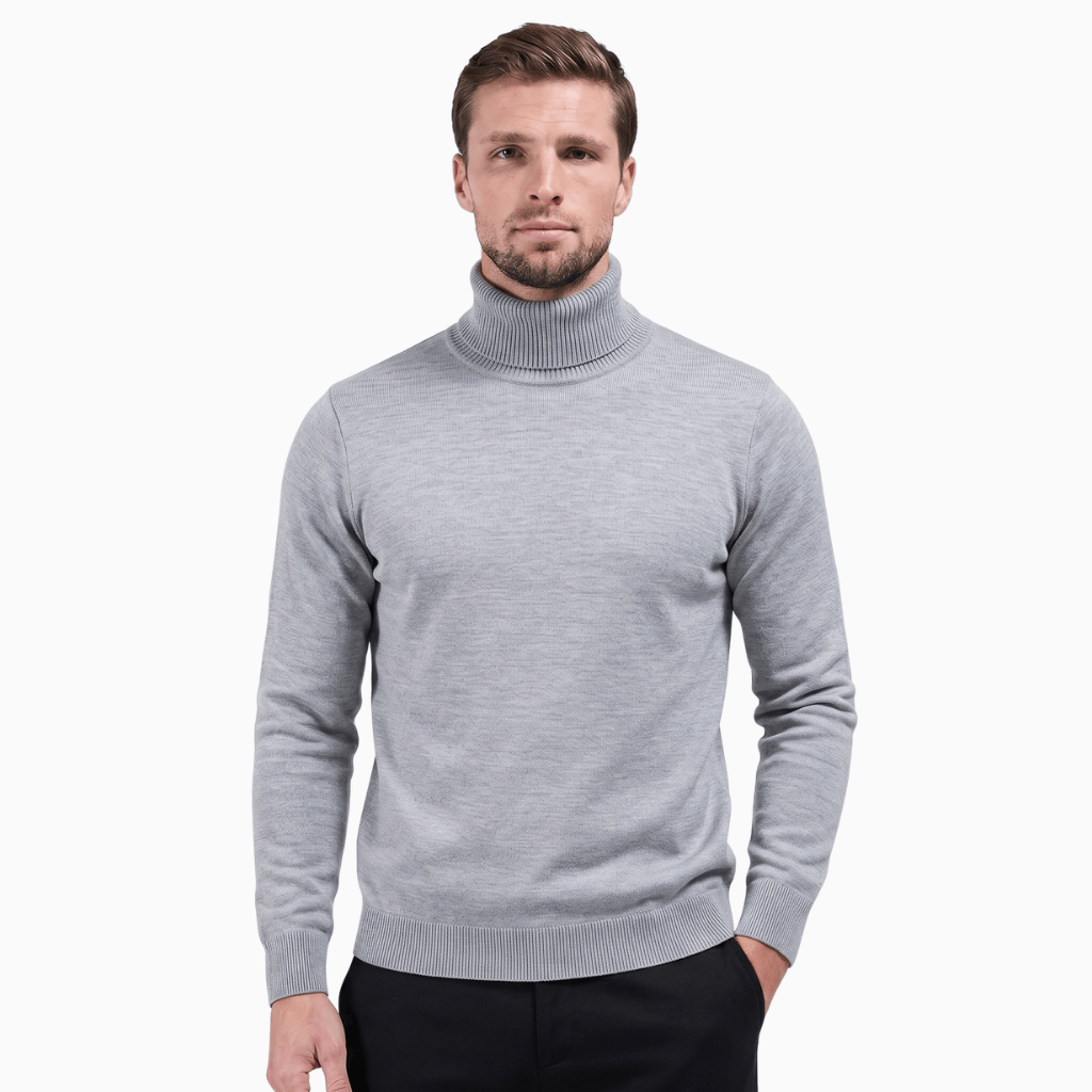 Kent Camden Grey / S LUKE Regular Fit Knitted Sweater with Roll Neck