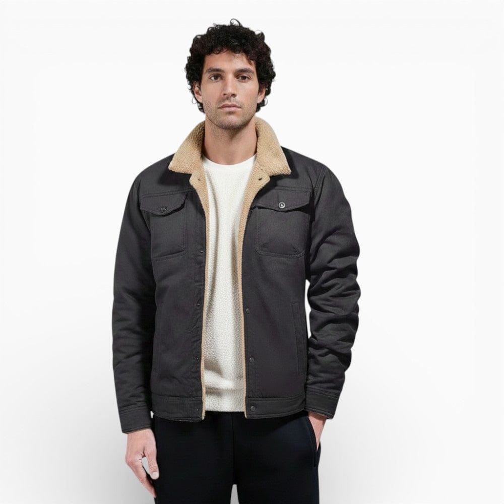 Kent Camden Grey / S SEAN Casual Cotton Jacket, Fleece Lining, Button Closure