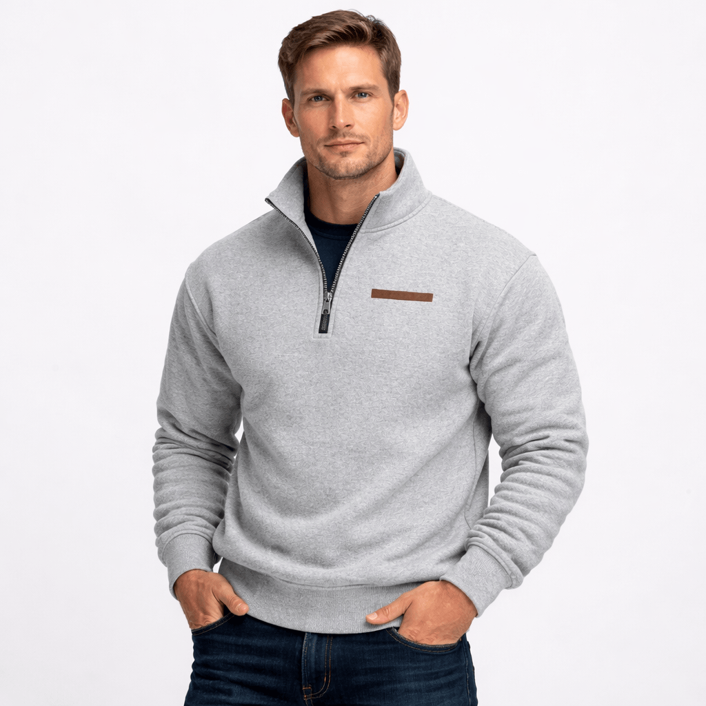 Kent Camden Grey / S SHAY Zip-Up Fleece Sweatshirt