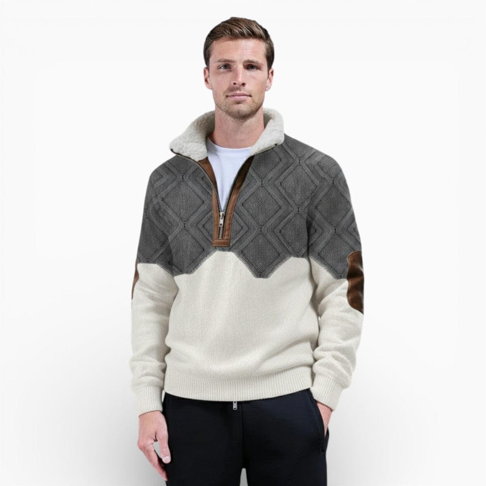 Kent Camden Grey/White / S JAMES Regular-Fit Zip Jacket