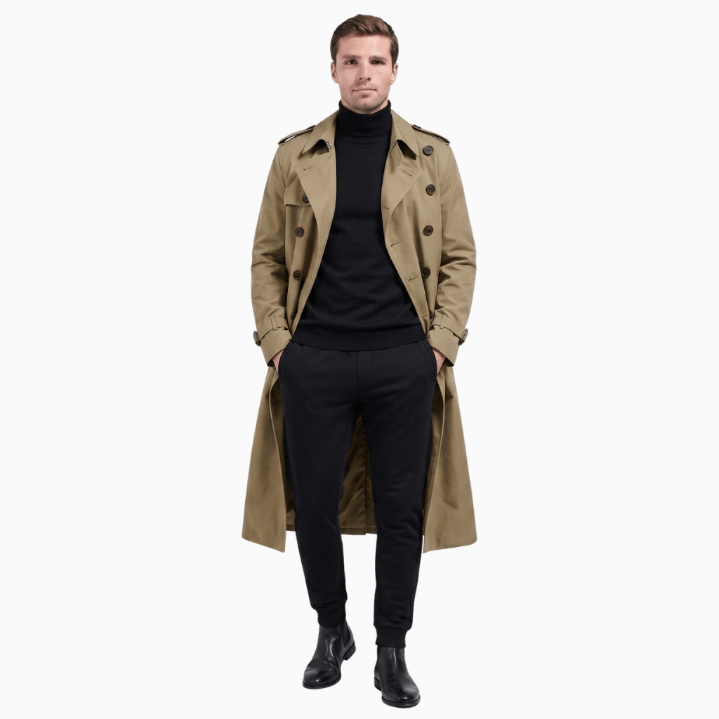 Kent Camden Khaki / S AUSTIN Double-Breasted Cotton Trench Coat