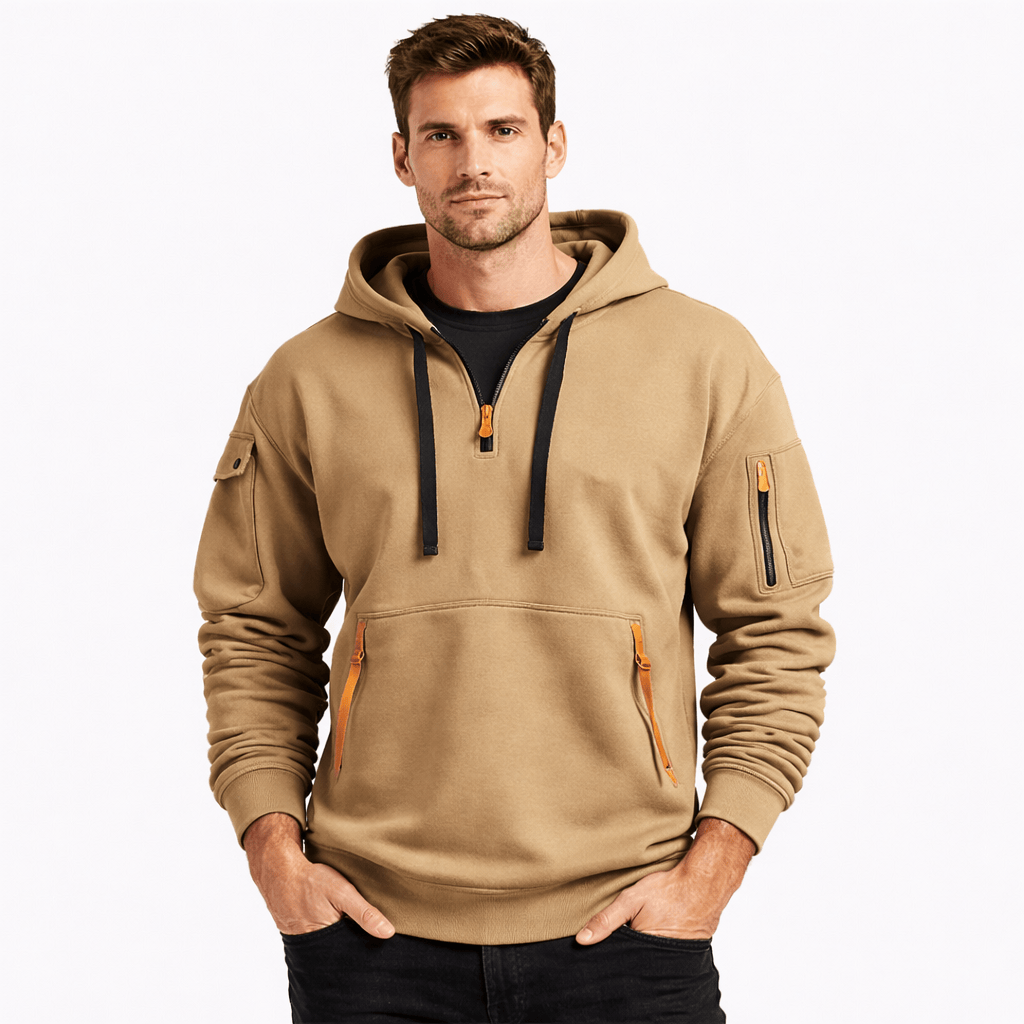 Kent Camden Khaki / S BEAU Polar Fleece Zipper Hoodie