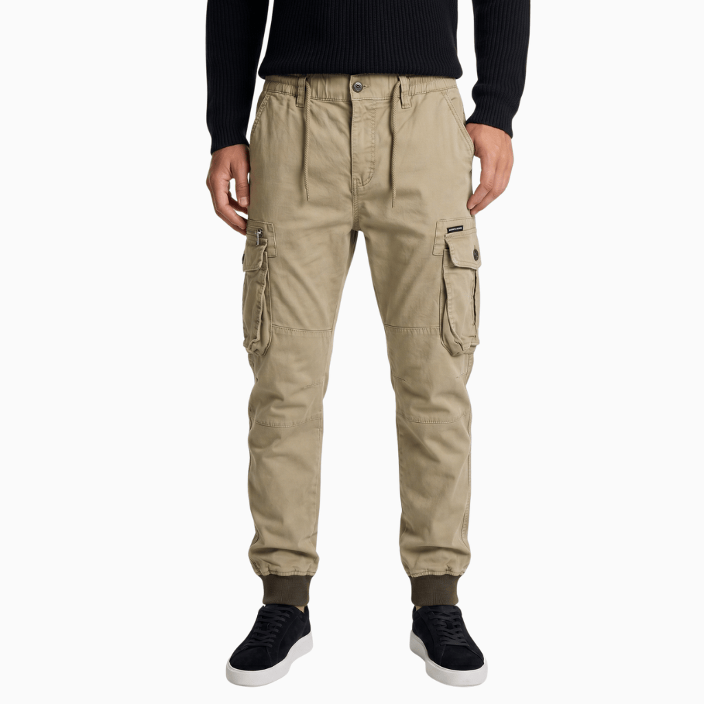 Kent Camden Khaki / S FREDDIE Cotton Cargo Pants with Zipper Pocket