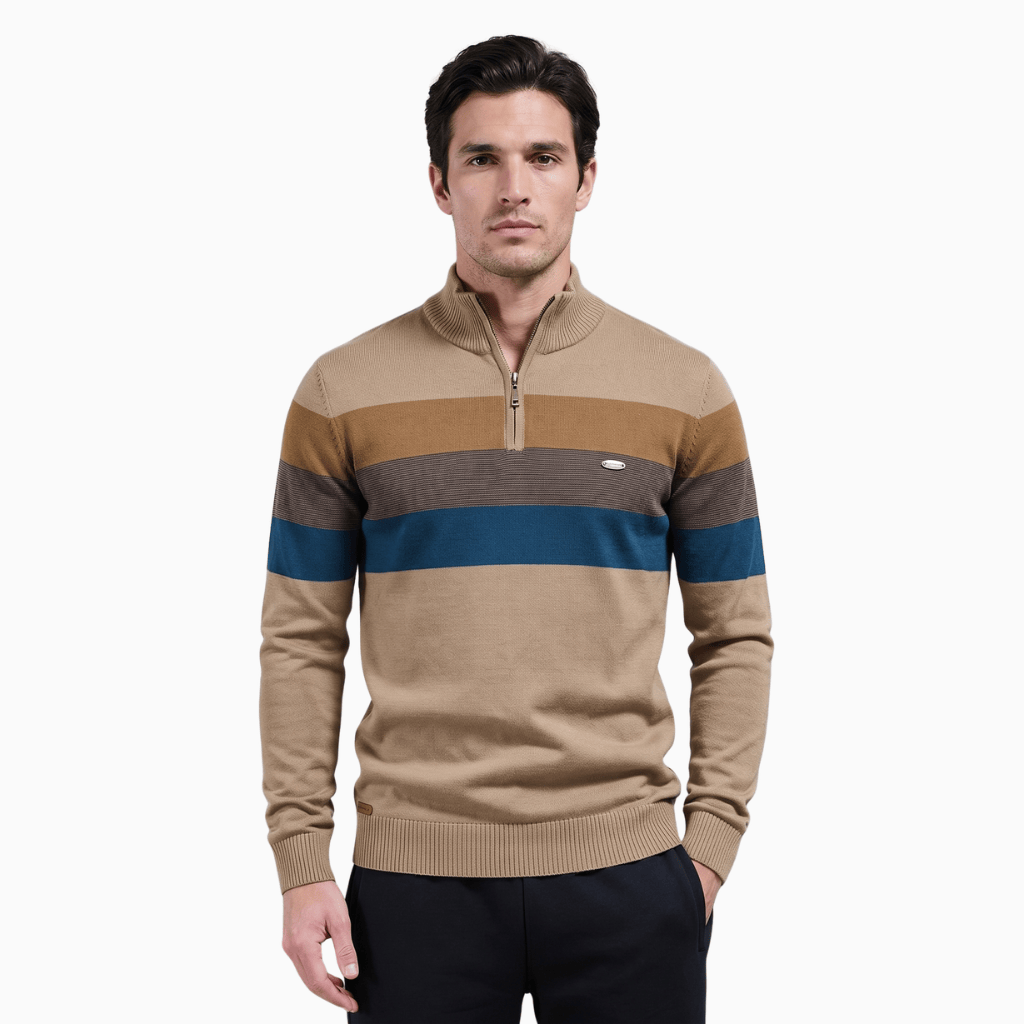 Kent Camden Khaki / S JACK Zippered Casual Sweater