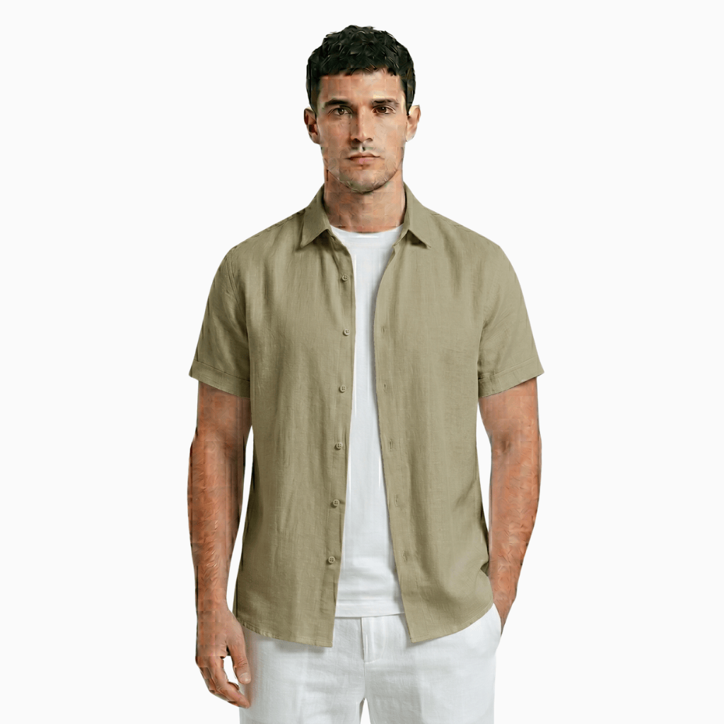 Kent Camden Khaki / S JORDAN Casual Cotton Linen Shirt