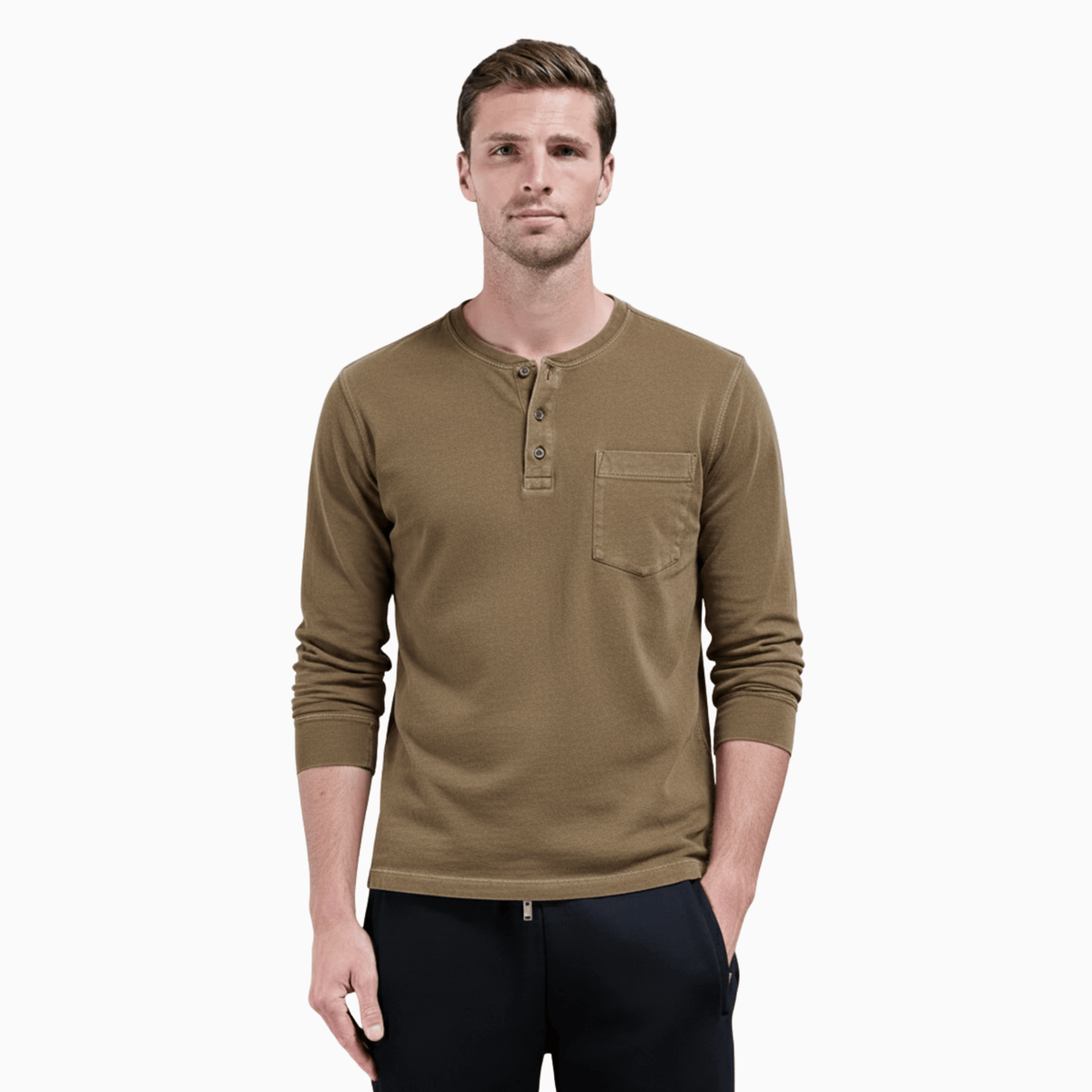 Kent Camden Khaki / S LEO Casual Cotton Linen Pants