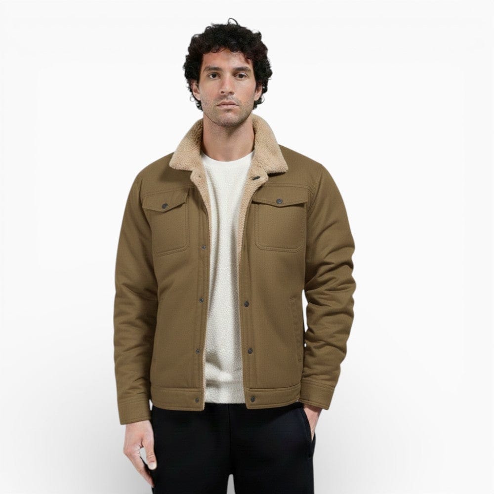 Kent Camden Khaki / S SEAN Casual Cotton Jacket, Fleece Lining, Button Closure