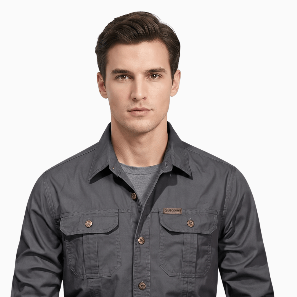Kent Camden KNIGHT Double-Breasted Cotton Shirt