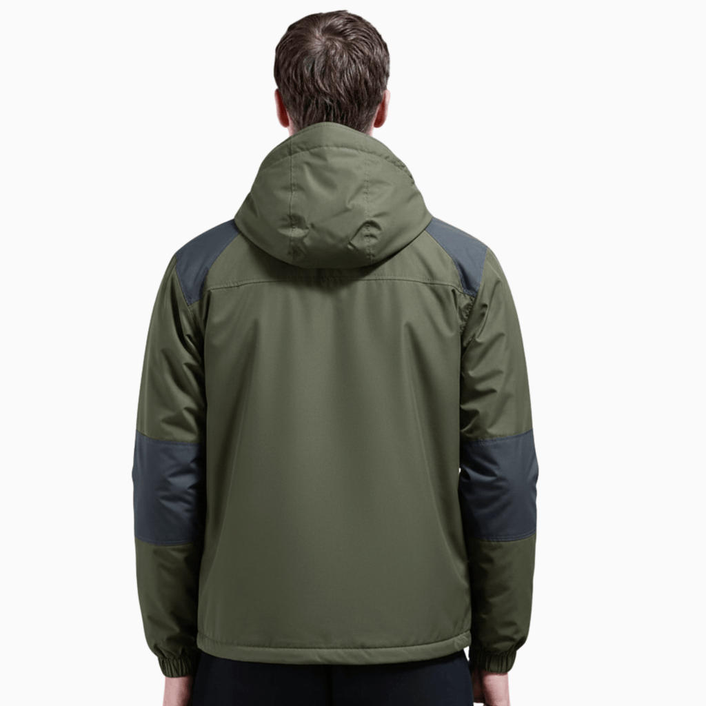 Kent Camden LEE Army Green Fleece Jacket, Detachable Hood, Zipper Closure