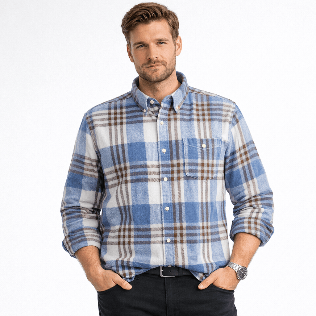 Kent Camden Light Blue/Black / S GABRIEL Casual Plaid Shirt