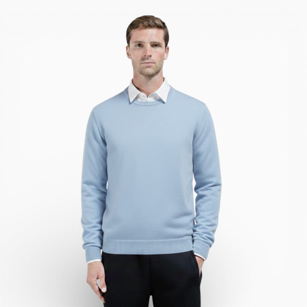 Kent Camden Light Blue / M BROCK Solid Knit Sweater Regular Fit Wool Polyester