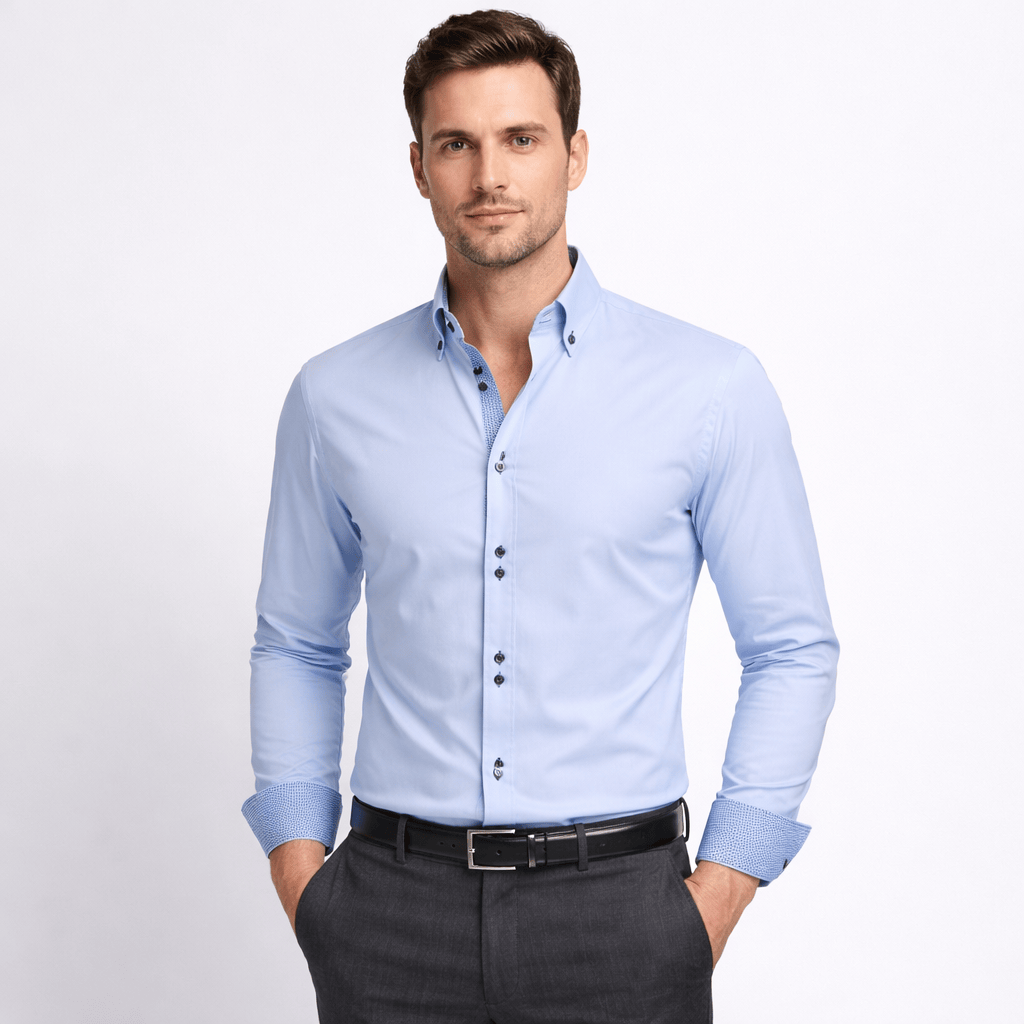 Kent Camden Light Blue / S STANLEY Business Button-Down Shirt White Regular Fit