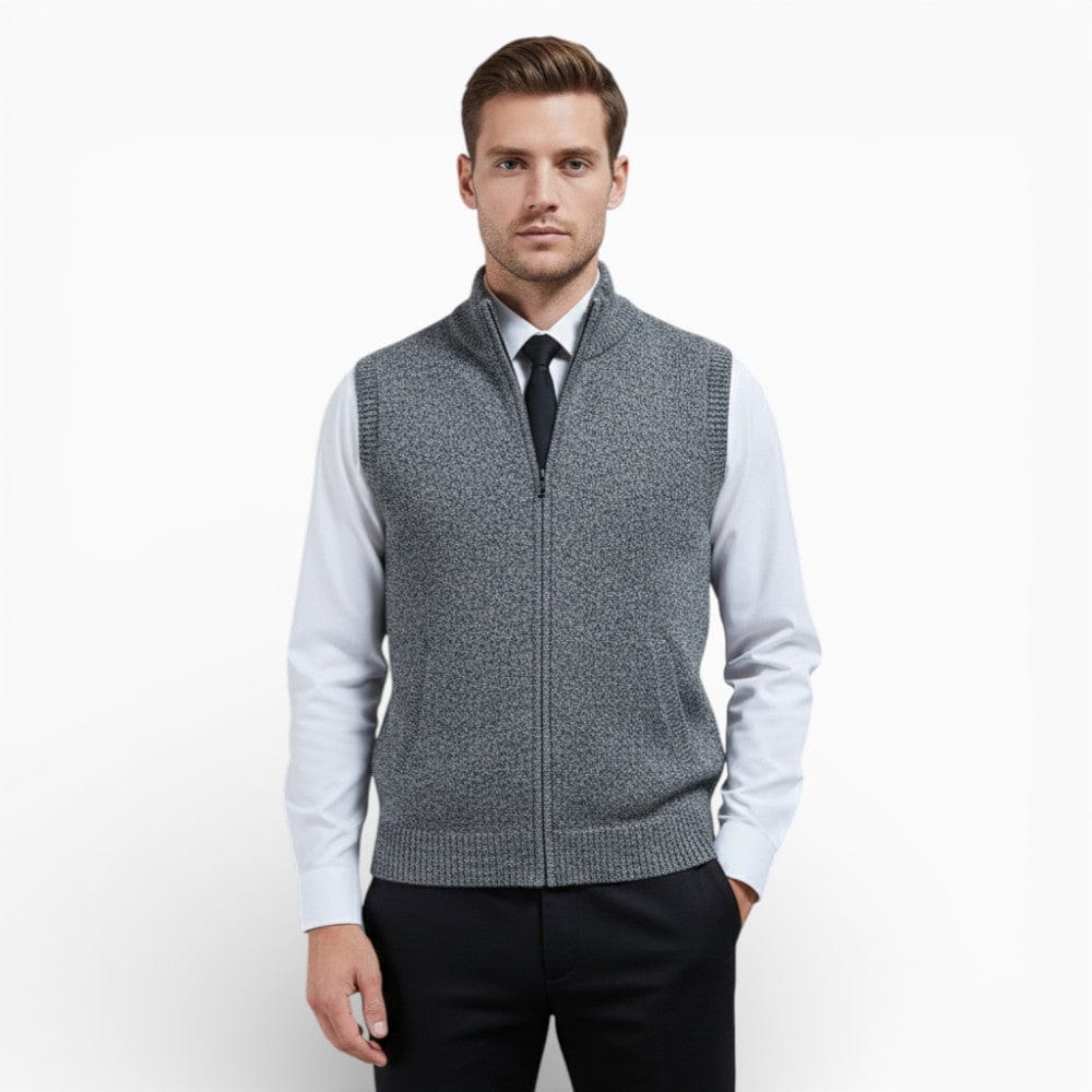 Kent Camden Light grey / M GRANT Zippered Sleeveless Knit Vest