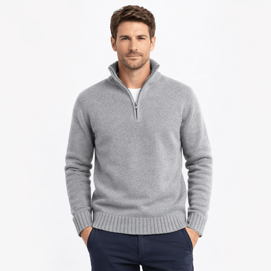 Kent Camden Light grey / S JOSHUA Thick Zippered Knit Sweater