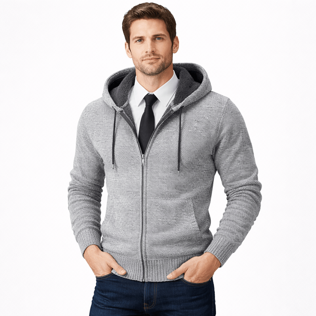 Kent Camden Light grey / S SEBASTIAN Zipper Cardigan Hooded Regular Fit Sweater