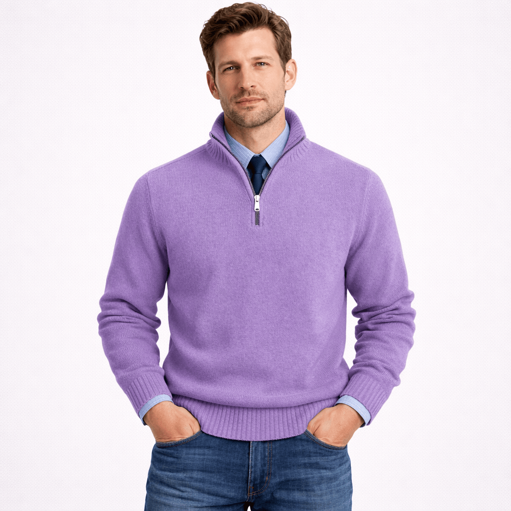 Kent Camden Light Violet / S WILLIAM Zipper Pullover Sweater