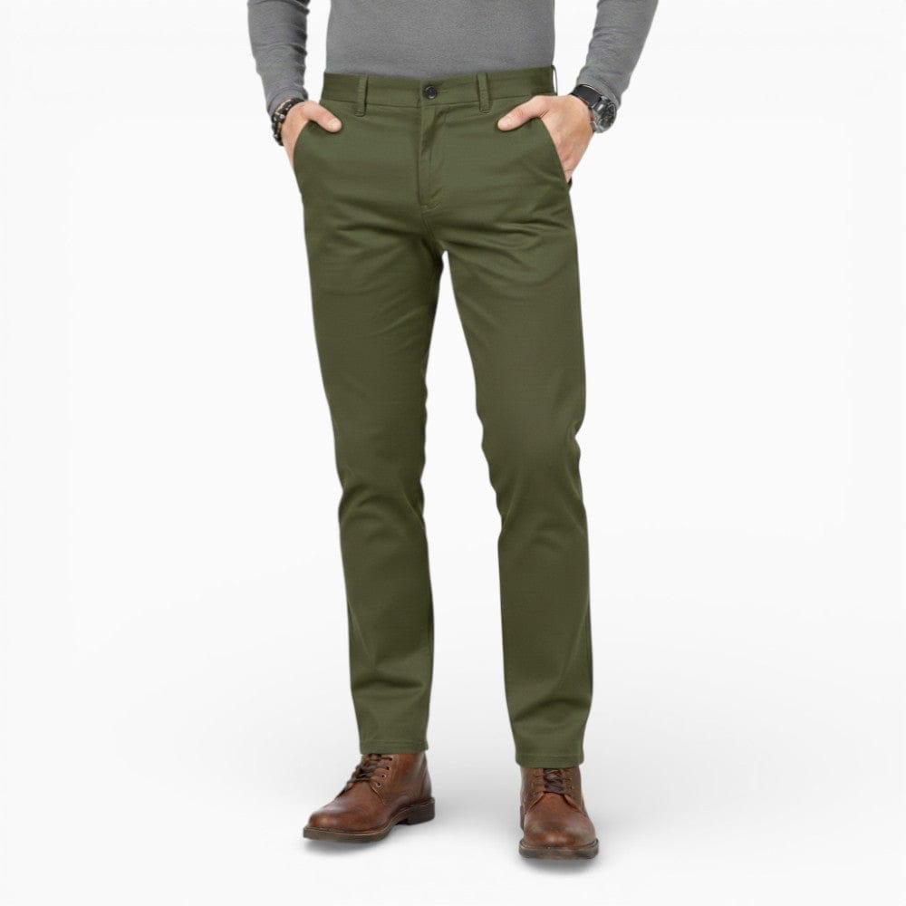 Kent Camden Military Green / S NICO Straight-Leg Trousers with Pockets