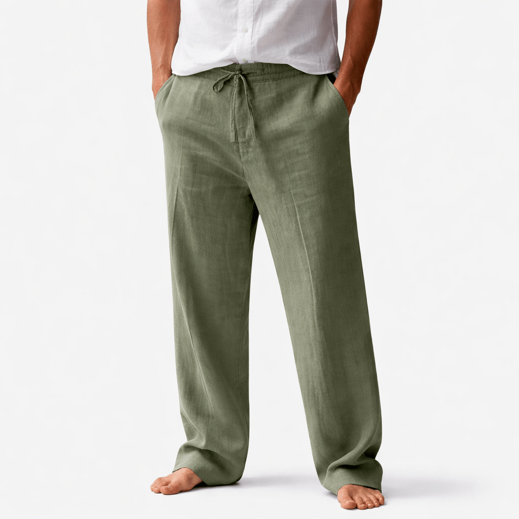 Kent Camden Military Green / S SEAN Casual Harem Pants, Cotton Linen, Loose Fit