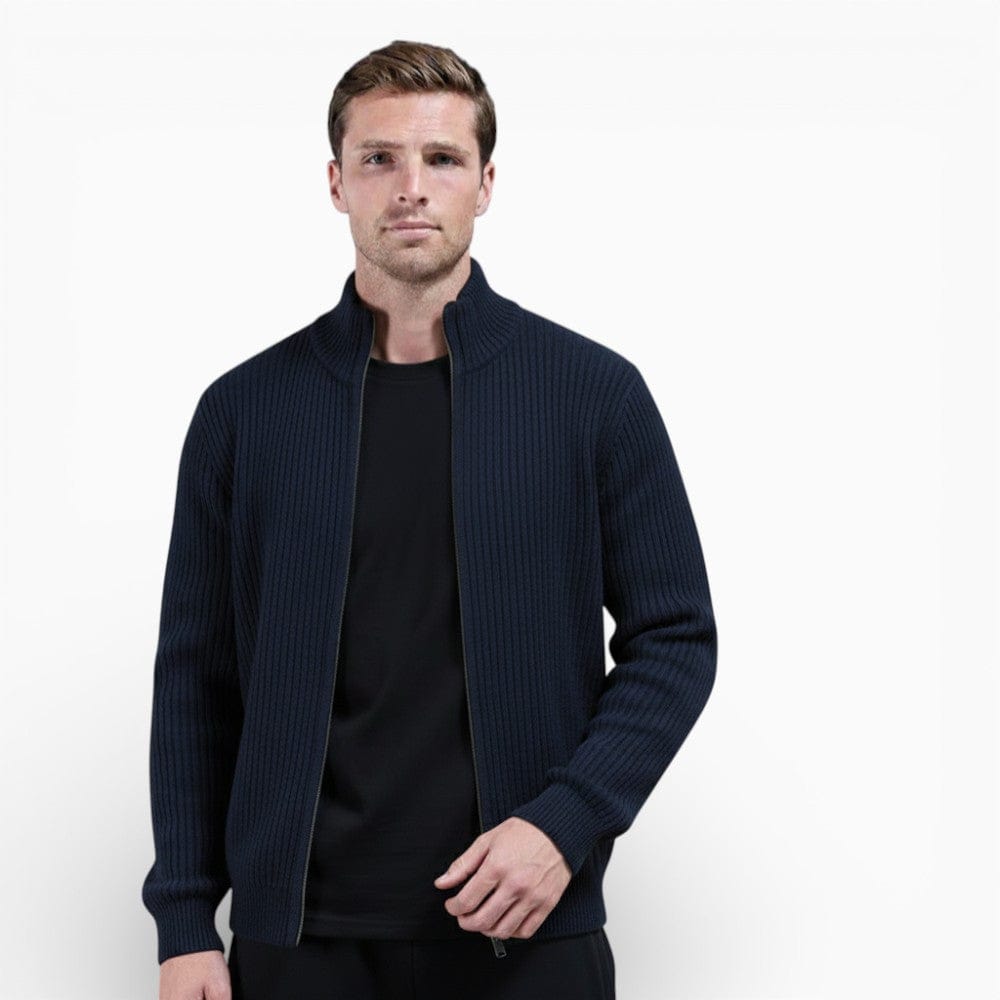 Kent Camden Navy Blue / M SETH Knitted Cardigan with Zipper, Polyester Black