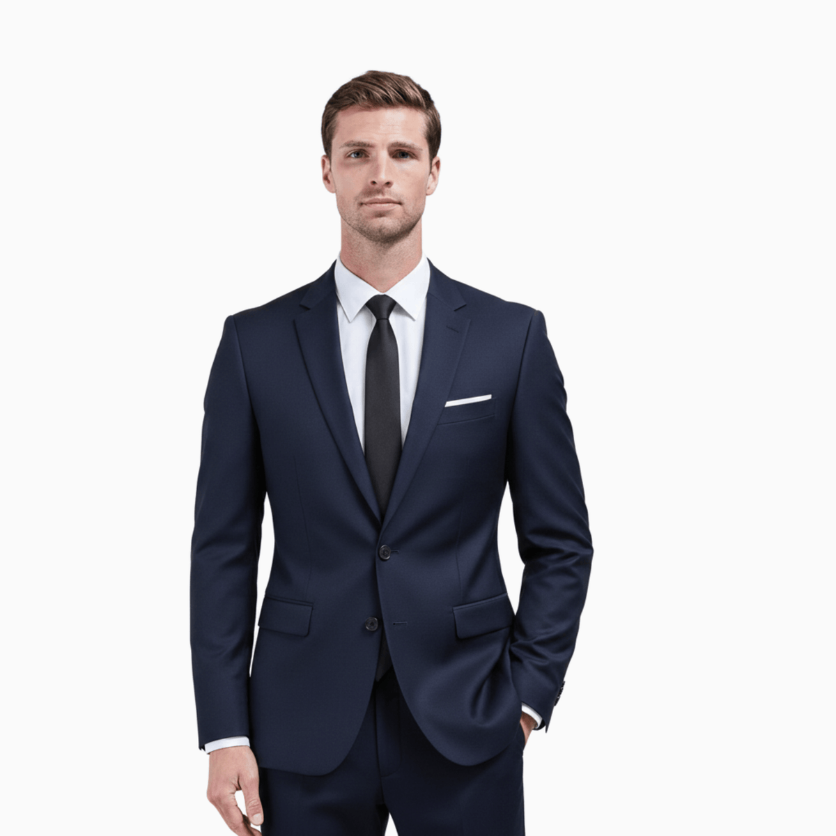Kent Camden Navy Blue / S KYLE Slim Fit Suit, Polyester Viscose, Button Closure