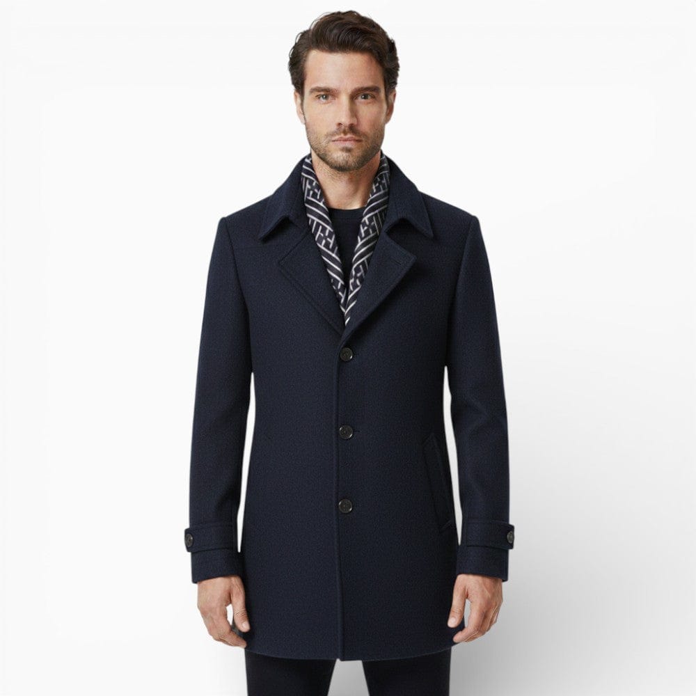 Kent Camden Navy Blue / S REID Long Buttoned Coat with Wool Lining