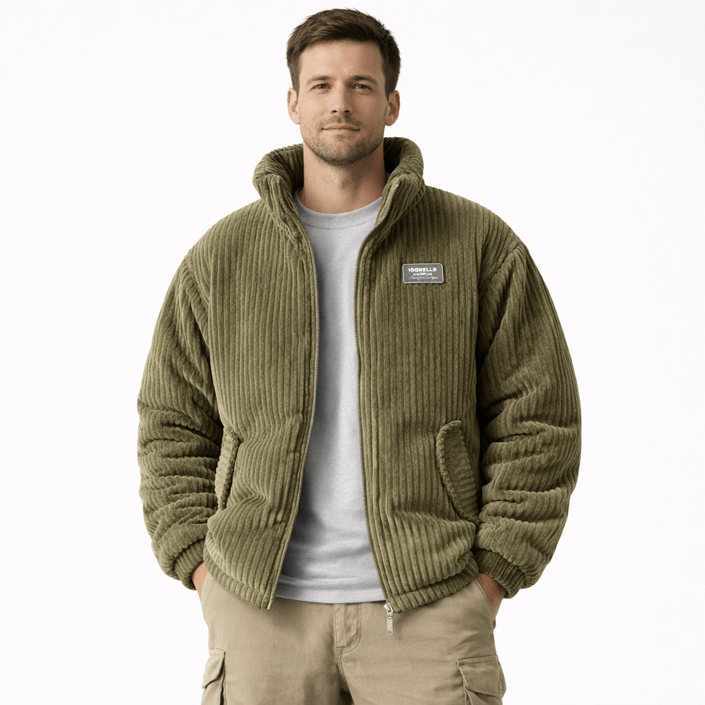 Kent Camden Olive Green / XS AURES Casual Polyester Zip-Up Jacket