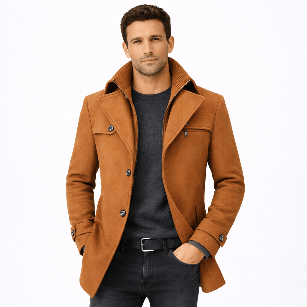 Kent Camden Orange / M MATTHEW Long Knit Cardigan Button Closure Casual Fit