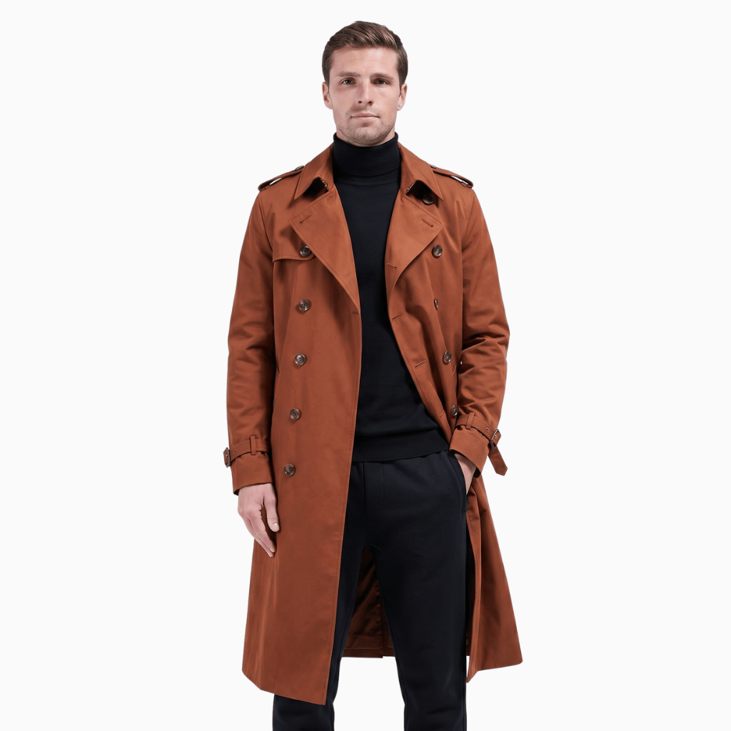 Kent Camden Orange / S AUSTIN Double-Breasted Cotton Trench Coat