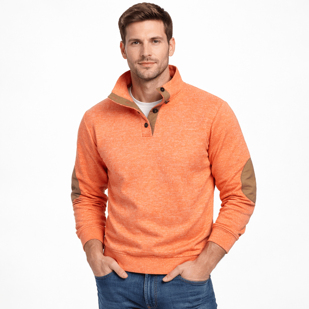 Kent Camden Orange / S ELI Regular Fit Patchwork Sweatshirt