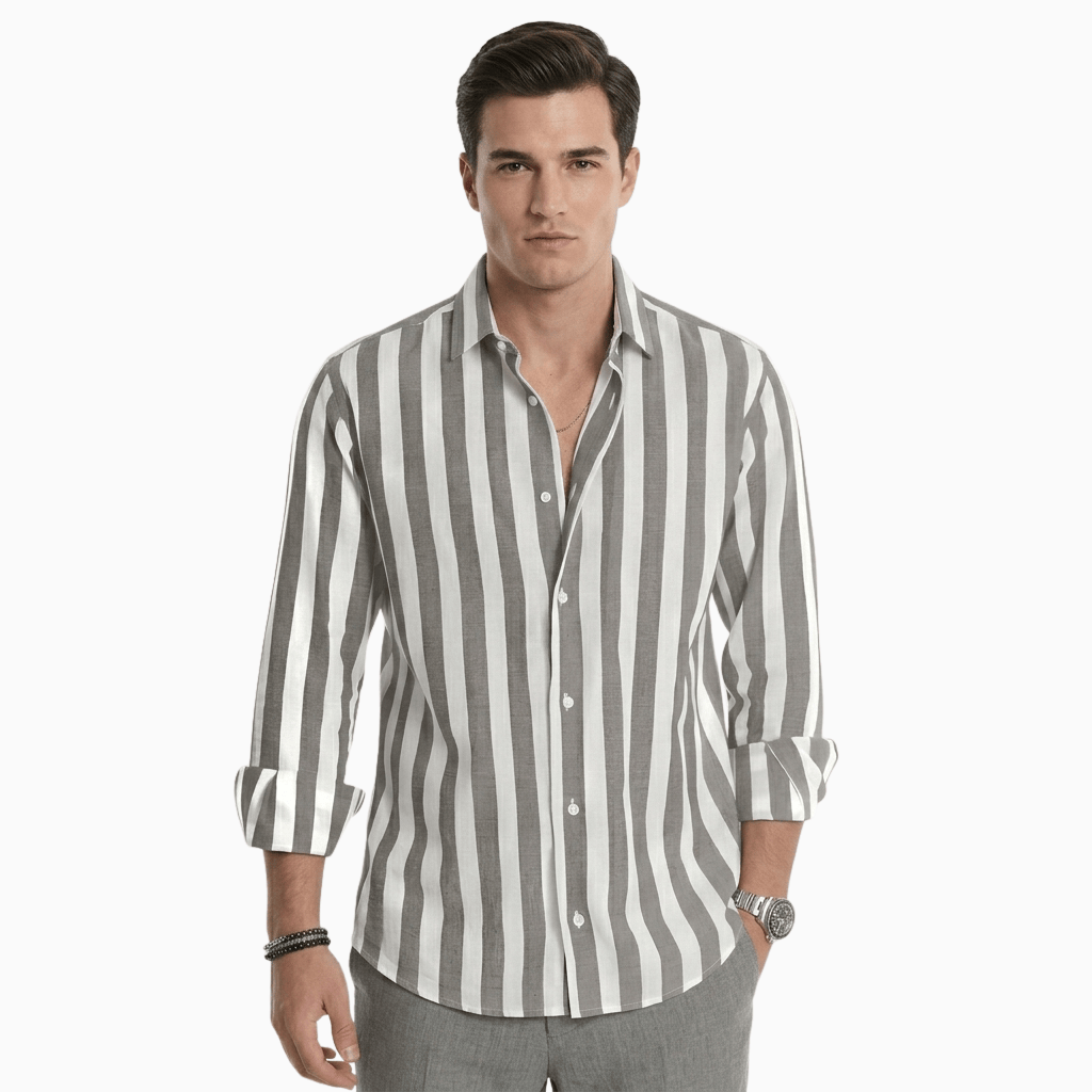Kent Camden Persimmon / S ROGER Casual Linen Shirt Regular Fit