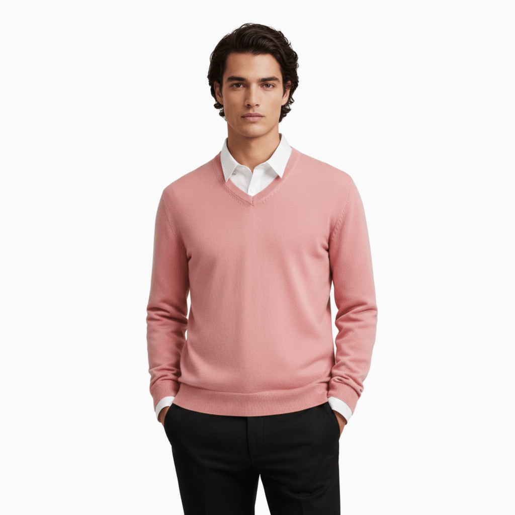 Kent Camden Pink / S CRAIG V-Neck Sweater Regular Fit Wool Blend