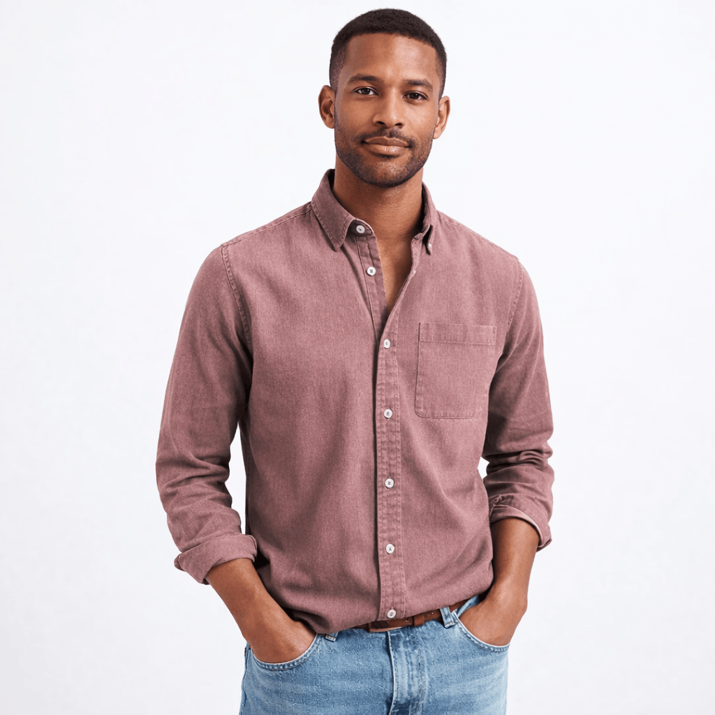 Kent Camden Pink / S EDWARD Casual Button-down Shirt Cotton Solid Color