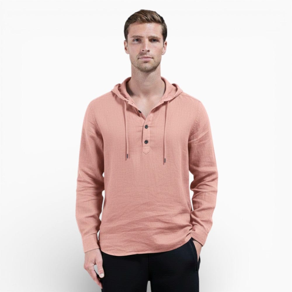 Kent Camden Pink / S IAN Classic Hawaiian Shirt with Button Closure.